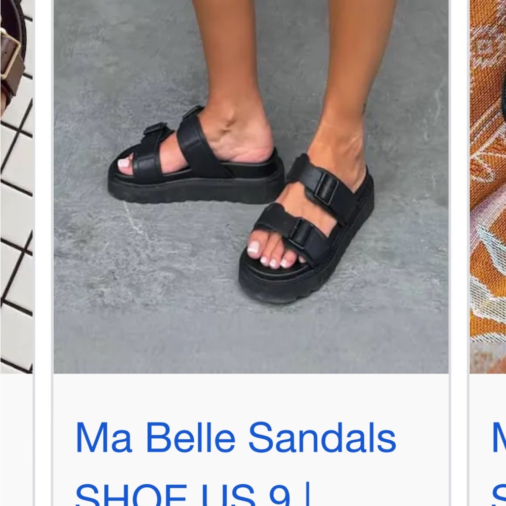 Princess Polly Black Double-Buckle Slide Sandals - Picture 2 of 2